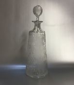 Antique Cut Glass Grape and Leaf Brandy Decanter