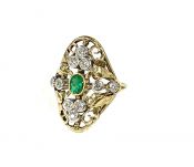 Antique Emerald and Diamond Ring