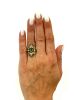 Antique Emerald and Diamond Ring in 18kt Yellow Gold