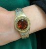 Antique Hinged Citrine Bangle