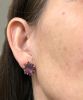 Vintage Inspired 8.20ct Amethyst Ruby Diamond Earrings in 14kt Yellow Gold