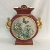 Antique Porcelain Moon Shaped Mantle Vase