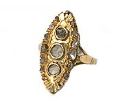 Antique Style Diamond Navette Ring
