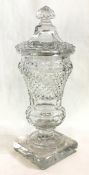 Antique Anglo-Irish Cut Glass Sweetmeats Jar & Cover