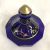 Antique Biedermeier Covered Jar In Cobalt Blue Glass