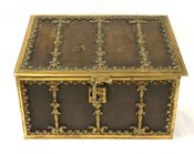 Antique Bronze and Leather Stationery Box
