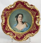Antique Dresden Portrait Cabinet Plate