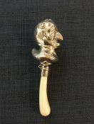Antique English Silver Punch Baby Rattle