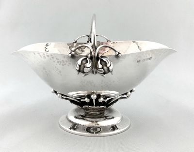 Antique Georg Jensen Sterling Silver Sugar Basket