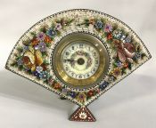 Antique Micro Mosaic Desk Clock, Made In Italy