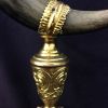 Antique Ornate Gilt Metal Mounted Presentation Horn Cup