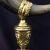 Antique Ornate Gilt Metal Mounted Presentation Horn Cup