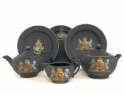 Antique Wedgwood Enameled Black Basalt