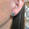 Vintage .99ct Aquamarine and Diamond 18kt Earrings