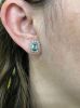 Vintage .99ct Aquamarine and Diamond 18kt Earrings