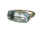 Art Deco Aquamarine Solitaire Ring