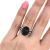 Art Deco Cabochon Sapphire and Diamond Ring