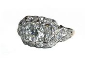Art Deco 1.12ct Diamond Platinum Ring