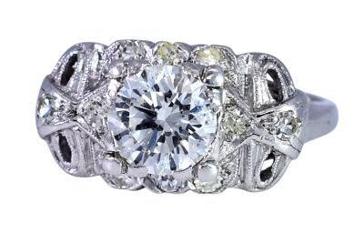 Art Deco 1.33ct Diamond Ring in Platinum