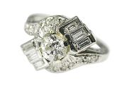 Art Deco .65ct Diamond Platinum Ring