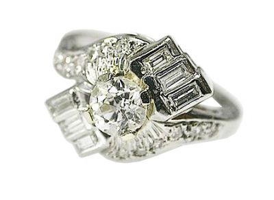 Art Deco .65ct Diamond Platinum Ring