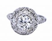 Art Deco 1.13ct Diamond Platinum Ring