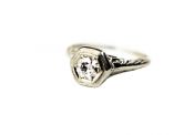 Art Deco 0.34ct Diamond Solitaire Ring