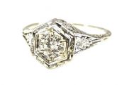 Art Deco Diamond Solitaire Engagement Ring