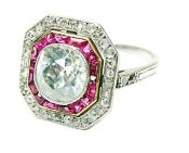 Art Deco Diamond and Ruby Ring