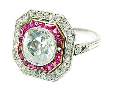 Art Deco Diamond and Ruby Ring