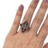 Art Deco Diamond and Synthetic Ruby Engagement Ring