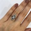 Art Deco Diamond and Synthetic Sapphire Platinum and 18kt Ring