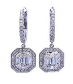 Art Deco Inspired Diamond Drop 18kt Earrings
