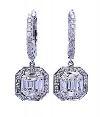 Art Deco Inspired Diamond Drop 18kt Earrings