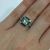 Art Deco Inspired 1.51ct Diamond and Emerald Platinum Ring