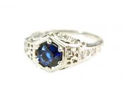 Art Deco Inspired Sapphire and Diamond Ring