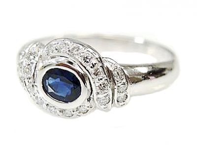 Art Deco Inspired Sapphire and Diamond Ring