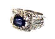Art Deco Inspired Sapphire and Diamond Ring