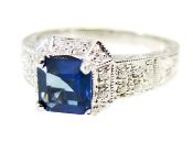 Art Deco Inspired Sapphire and Diamond Ring
