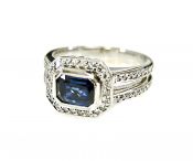 Art Deco Inspired Sapphire and Diamond Ring