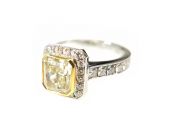 Art Deco Inspired 2.02ct Yellow Diamond 18kt Ring