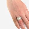 Art Deco Pearl and Diamond Engagement Ring