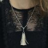 Art Deco Pearl Necklace with Black Onyx Diamond Pearl Pendant