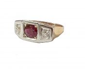 Art Deco 1.12ct Ruby and Diamond 18kt. Ring