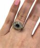 Art Deco .59ct Sapphire and Diamond Ring in 14kt White Gold