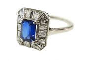 Art Deco Sapphire and Diamond Ring