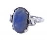 Art Deco 10.95ct Star Sapphire and Diamond Platinum Ring