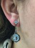 Art Deco Style Blue Topaz and Diamond Drop Earrings