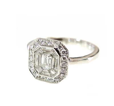 Art Deco Style Diamond Engagement Ring