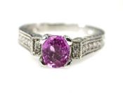 Art Deco Style Pink Sapphire and Diamond Ring